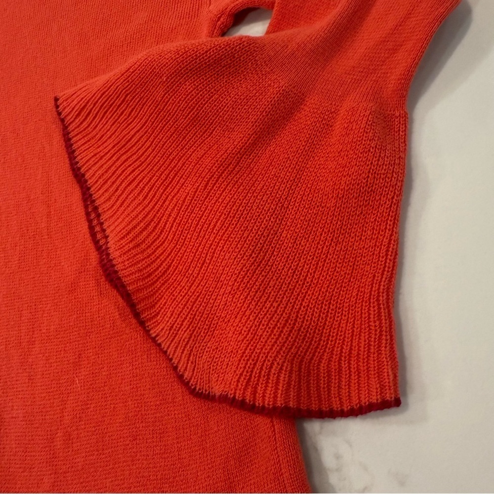 Knitted & Knotted Anthropologie Leandre ColdShoulder Sweater BellSleeve WomensXS - Picture 3 of 8